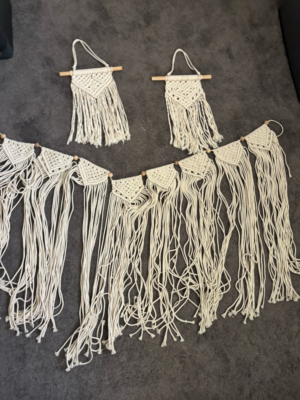Lot of 3 Macrame Hanging Wall Decor